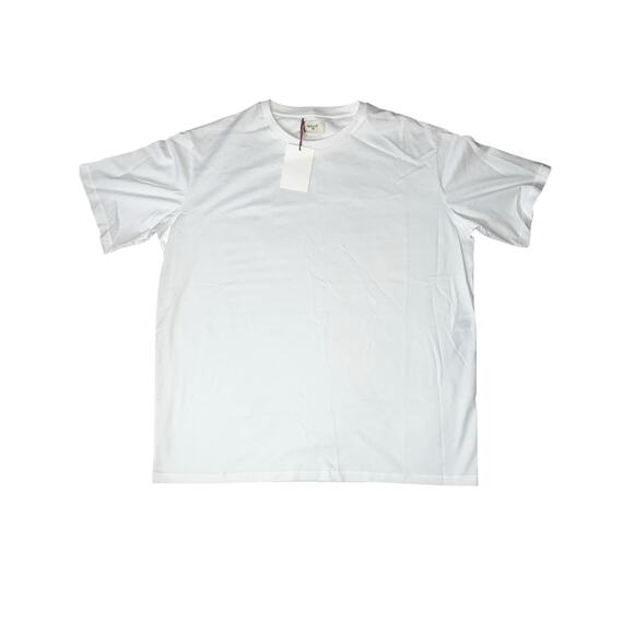 Bally designer all white crew neck single stitch T-shirt men's US size XXL NEW - Picture 1 of 6